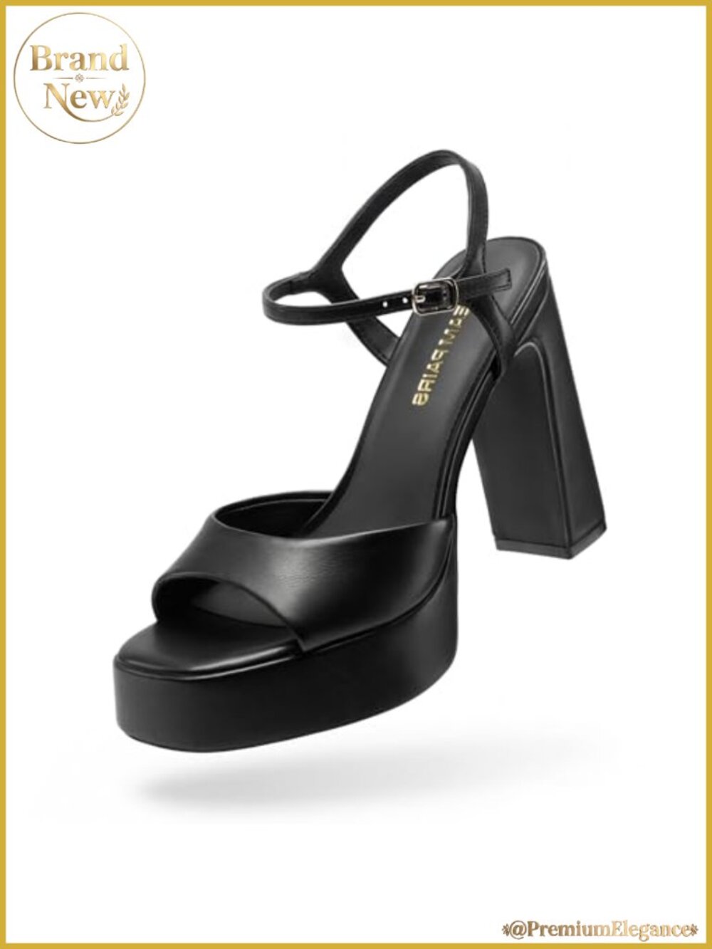 Platform Block High Heels Square Toe 4.49 Inch Women's Dress Sandals